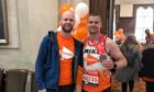Dean Souter (left) and Mike after he ran the London Marathon in 2019 for MS Society. Image: Mike Souter.