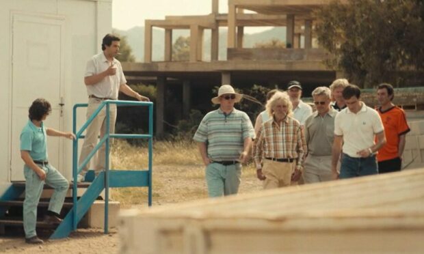 A Spanish extra wears a Dundee United top in BBC series The Gold.