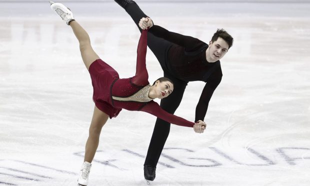 Anastasia Vaipan-Law and Luke Digby perform for GB at the European Figure Skating Championships in Finland. Image: AP