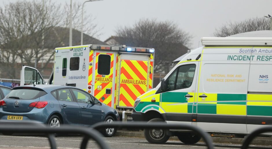 Police and ambulance at the scene. Image: Gareth Jennings/DC Thomson.