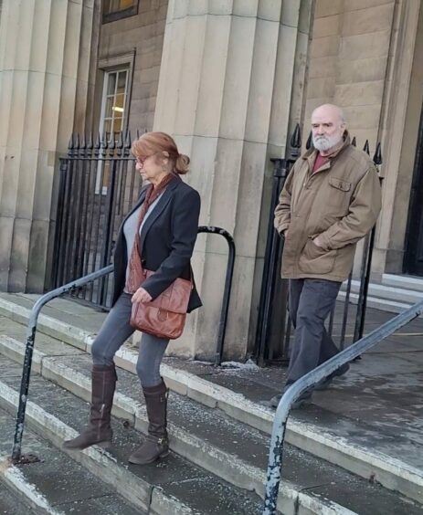 Graeme Dewar and Sally Hamilton outside Perth Sheriff Court.