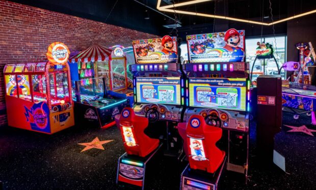 An arcade will greets guests as they enter.