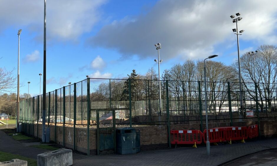 Lochside leisure centre tennis courts.