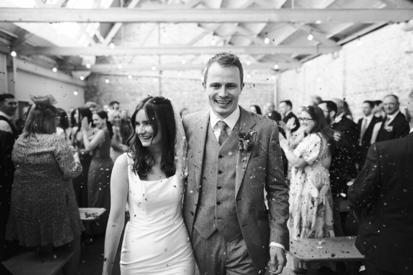 Couple in photo on wedding day, photographed by Luke Davies.