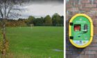 A defibrillator was used on the referee after he collapsed at a game in Bridge of Earn. Image: Google Street View/Scott Baxter