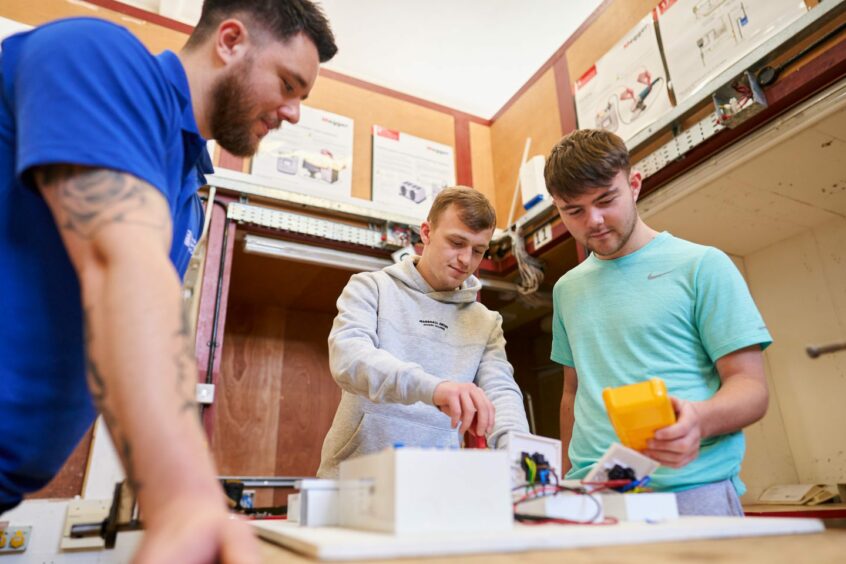 A group of apprentices at Perth College UHI.