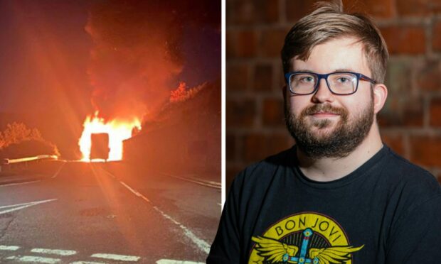 Jack Ewan has found that writing has helped him recover from the shock of being in a St Johnstone supporters' bus that went up in flames on the A9. Image: Steve MacDougall/DC Thomson.