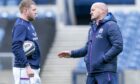 Finn Russell (left) and head coach Gregor Townsend in conversation during last year's Six Nations.