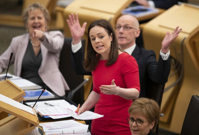 Kate Forbes in the Scottish Parliament debating chamber.