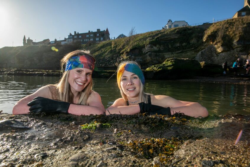 Caroline and Jamie enjoy cold water swimming in Fife