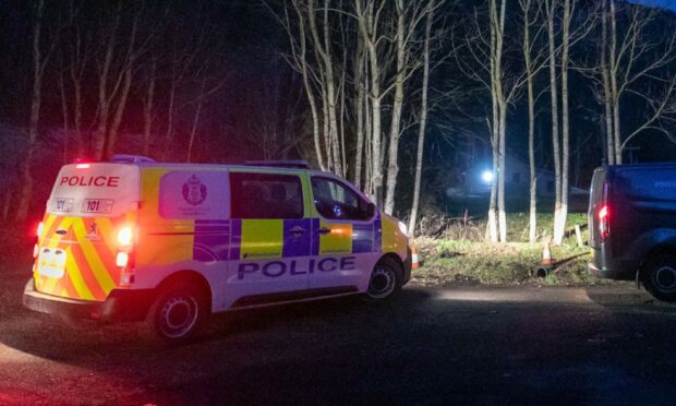 Police at Kinnoull Hill after the body was found. Image: Steve Brown/DC Thomson