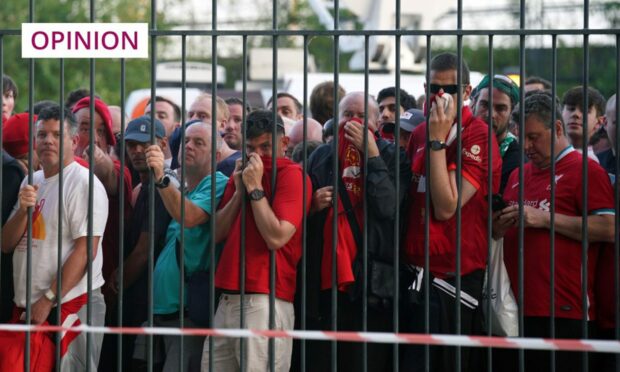 Liverpool fans outside the Stade de Paris.