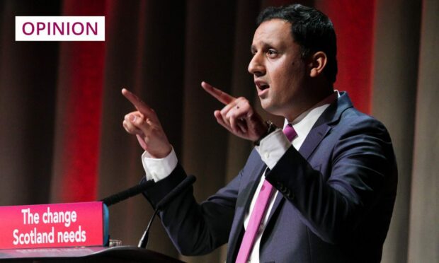 Anas Sarwar on stage at Scottish Labour Party conference