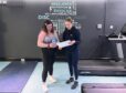 Hannah Ballantyne talking to Leisureactive Dundee personal trainer, Sarah. Leisureactive is the best place for fitness in Dundee.