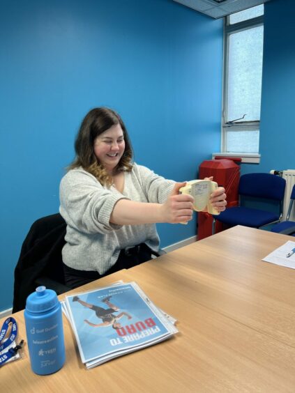 Hannah Ballantyne taking part in a Fitech fitness assessment at Leisureactive Dundee.