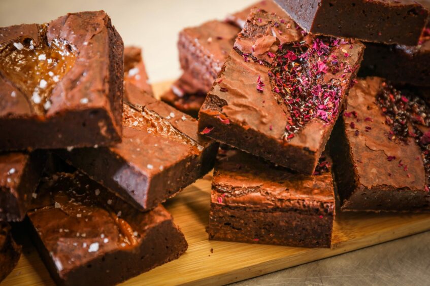 Rosewater and raspberry brownies from Artisana. 