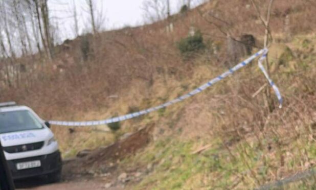 Police have cordoned off an area of Benarty Hill. Image: Fife Jammer Locations/Facebook