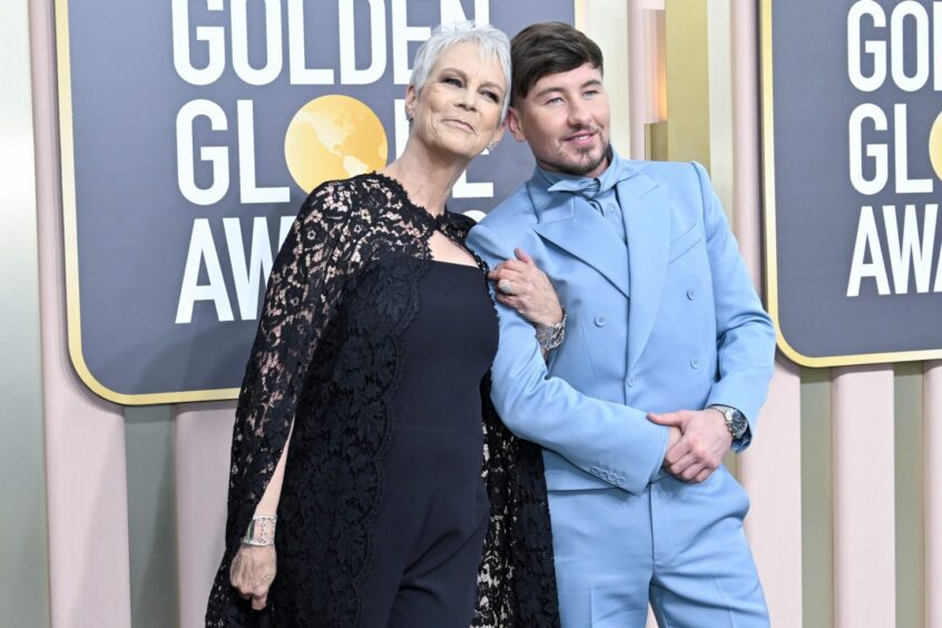 Barry Keoghan and Jamie Lee Curtis at the Golden Globes