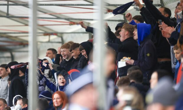 Dundee fans at the Balmoral Stadium. Image: David Young/Shutterstock.
