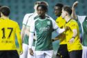 Megwa played all five of Hibs' matches in the Uefa Youth League. Image: SNS.