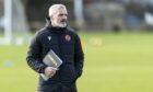 Jim Goodwin oversees Dundee United training