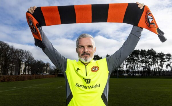 Jim Goodwinduring his unveiling as Dundee United's new manager