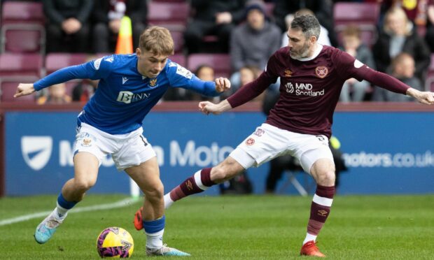 Adam Montgomery starring for St Johnstone against Hearts. Image: SNS.
