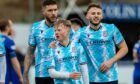 Lyall Cameron celebrates his opening goal at Cove Rangers
