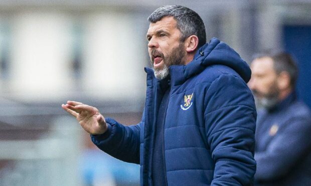 Callum Davidson on the touchline while St Johnstone manager