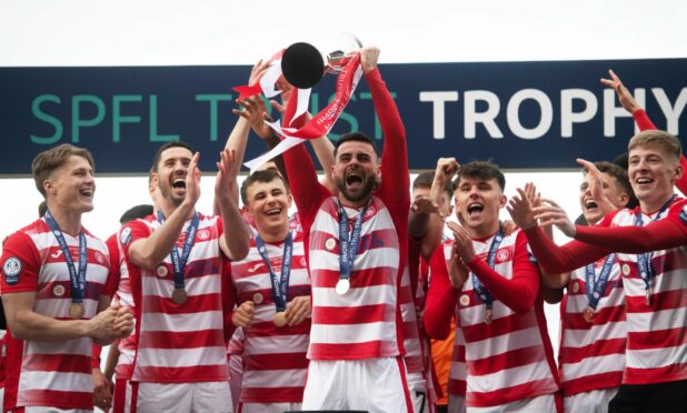 Hamilton won the SPFL Trust Trophy by beating Raith Rovers. Image: SNS.