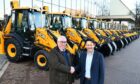 Morris Leslie and JCB Sales managing director Marco Bersellini. Image: Supplied by JCB.
