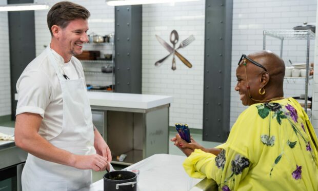 Adam Handling and Great British Menu host Andi Oliver. Image: Optomen/Great British Menu