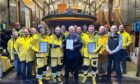 Arbroath RNLI crew with their awards at the town lifeboat station. Image: RNLI