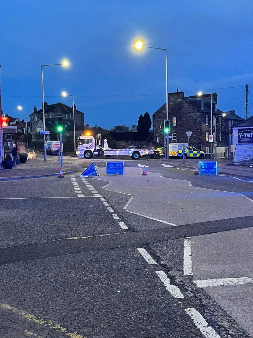 Man dies after van crashes into parked car in Burntisland