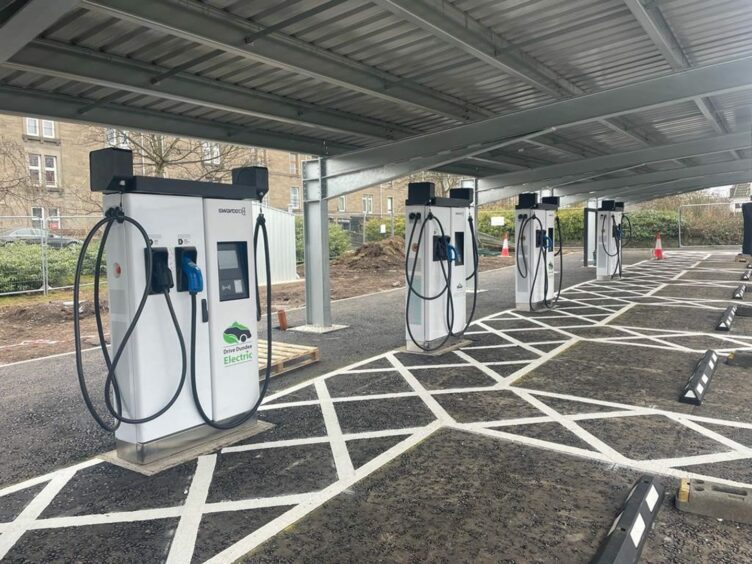 The new public EV chargers at Clepington Road