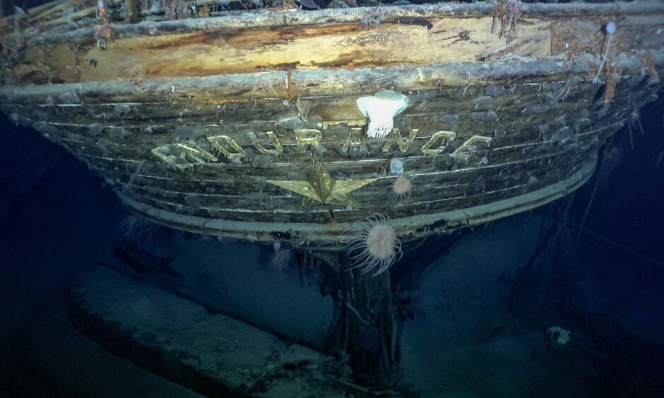 Endurance: Shackleton's ship beneath the ice. Image: RSGS.