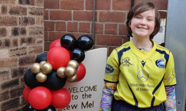 Dundee girl Astrid Kiddie, 10, will be the mascot for Scottish Rugby tonight. Image: Mary Kiddie.