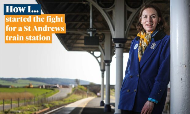 Jane Ann has been fighting for a St Andrews train station since 1989 - and she's still going. Image: Mhairi Edwards/DC Thomson.