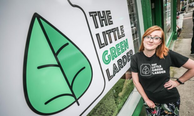 Little Green Larder owner Jillian Crabb outside the Perth Road store. Image: Kris Miller/DC Thomson.