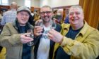 Fife Whisky Festival at The Corn Exchange Cupar. Clem Green, Craig Todd and Mark Redpath enjoy a dram at the event. Image: Kenny Smith/DC Thomson