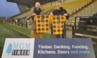 CEO of Donaldson Group Retail & Distribution Graham Johnston, left, and managing director for MGM Timber Steve Galbraith. Image: East Fife FC.