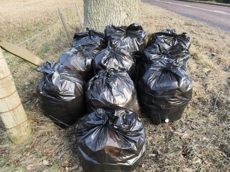 Litter on roads in Perth and Kinross.