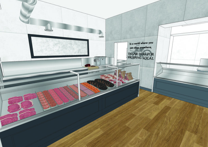 A photo of an artist's impression of inside Scott Brothers Butchers