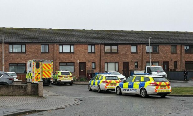 Emergency services  on Marlee Court n Monday. Image: Gareth Jennings/DC Thomson