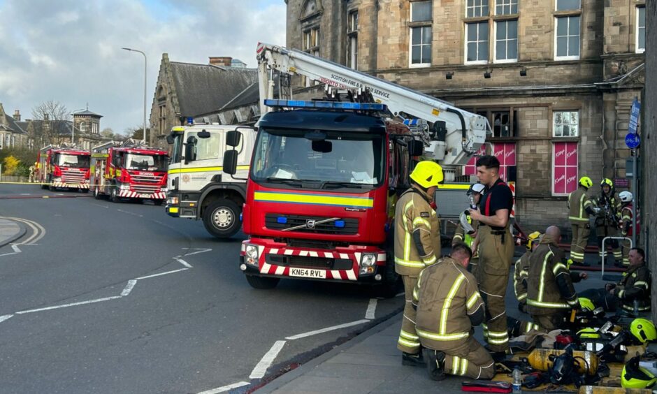 A height appliance was required at a former nightclub fire in Kirkcaldy in March. 