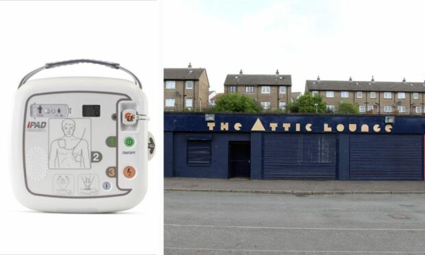 The defibrillator was stolen from outside the Attic Lounge. Image: Police Scotland