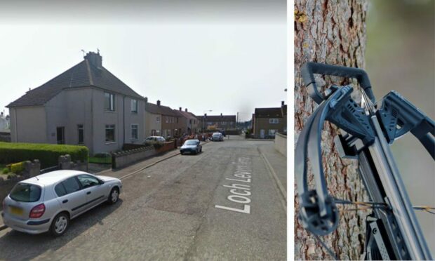 The arrow was fired into a car on Loch Leven Terrace. Image: Google Maps/Shutterstock.