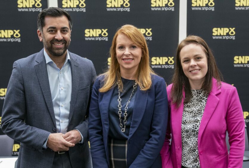 SNP leadership candidates Humza Yousaf, Ash Regan and Kate Forbes