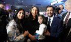 Humza Yousaf with his wife Dundee councillor Nadia El-Nakla, daughter and step-daughter. Image: PA