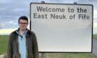 The East Neuk fisher lass has worn away on this sign,